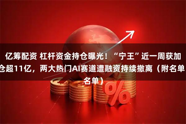 亿筹配资 杠杆资金持仓曝光!“宁王”近一周获加仓超11亿,两大热门AI赛道遭融资持续撤离(附名单)